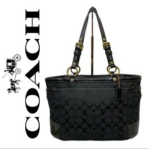 Coach Signature Jacquard Gallery Tote Black